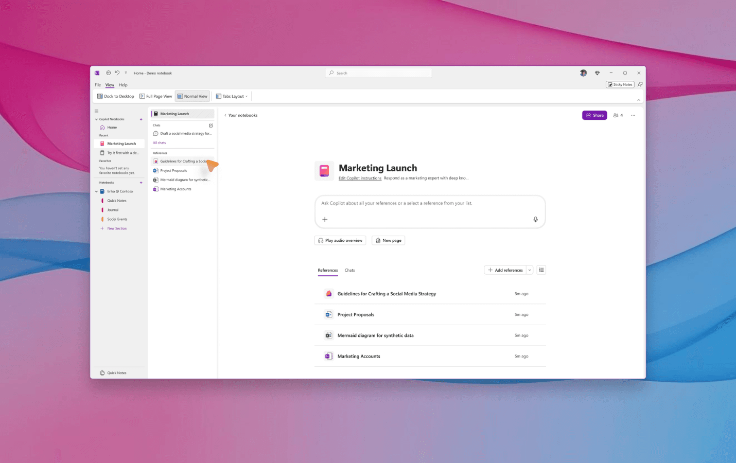 Copilot Notebooks in OneNote for Windows