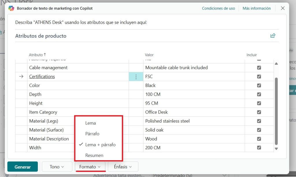 product attributes in dynamics 365 business central 2